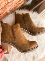Load image into Gallery viewer, Bite Me Dark Cognac Corkys Ankle Boot