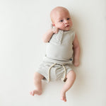 Load image into Gallery viewer, Kyte Baby Ribbed Henley Tank Set in Oat