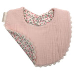 Load image into Gallery viewer, Ali+Oli Muslin Cotton Baby Bib Double Sided (Pink/Flowers)