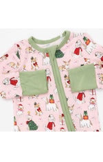 Load image into Gallery viewer, Christmas Dogs Pink Convertible Romper