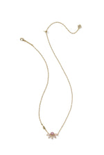 Load image into Gallery viewer, Anya Lt Pink Flower Pendant Gold Necklace