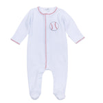 Load image into Gallery viewer, Light Blue Tiny Slugger Applique Footie