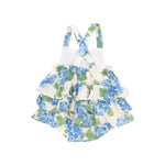 Load image into Gallery viewer, Angel Dear Ruffle Watercolor Hydrangeas Sunsuit