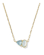 Load image into Gallery viewer, Tatum Light Blue Crystal Mix Gold Pendant Necklace