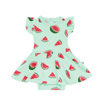 Load image into Gallery viewer, Kyte Baby Twirl Bodysuit Dress in Watermelon
