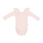 Load image into Gallery viewer, Ribbed Long Sleeve Ruffle Leotard in Blush