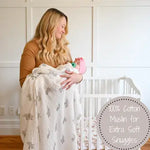 Load image into Gallery viewer, Baby Elephant Muslin Swaddle Blanket