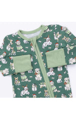Load image into Gallery viewer, Christmas Dogs Green Convertible Romper