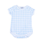 Load image into Gallery viewer, Blue Gingham Baby S/S Lap Bodysuit