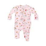 Load image into Gallery viewer, Angel Dear Vintage Santas Pink 2 Way Zipper Footie