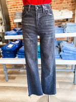 Load image into Gallery viewer, Skylar High Rise Boot Cut Black Vervet Denim