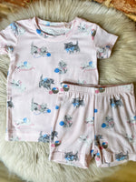 Load image into Gallery viewer, Angel Dear Vintage Kitten Pink Short Lounge Wear Set