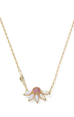 Load image into Gallery viewer, Anya Lt Pink Flower Pendant Gold Necklace
