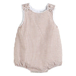 Load image into Gallery viewer, Lil Cactus Neutral Gingham Bubble Romper
