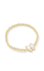 Load image into Gallery viewer, Haley Bow Stretch Ivory Gold Bracelet