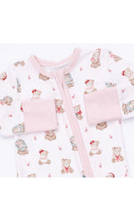 Load image into Gallery viewer, Christmas Teddy Bears Pink Romper