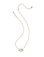 Load image into Gallery viewer, Elisa Mother of Pearl Scallop Frame Gold Pendant Necklace