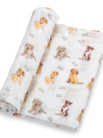 Load image into Gallery viewer, Woof Woof Baby Swaddle Blanket
