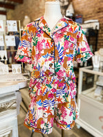 Load image into Gallery viewer, Tropical Cheetah Short Lounge Set