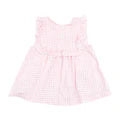 Load image into Gallery viewer, Angel Dear Ruffle Top with Applique & Bloomer - Golf Pink Mini Gingham