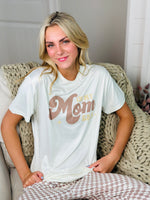 Load image into Gallery viewer, Mom Era Checkered Taupe Simply Southern Pajama Set