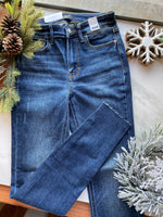 Load image into Gallery viewer, Lexi Mid Rise Dark Wash Skinny Judy Blue Denim