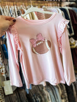 Load image into Gallery viewer, Angel Dear Football Helmets Pink L/S Tee
