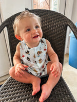 Load image into Gallery viewer, Angel Dear Puppy Alphabet Shortie Romper