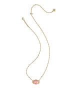 Load image into Gallery viewer, Elisa Light Pink Scallop Frame Gold Pendant Necklace