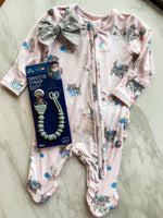 Load image into Gallery viewer, Angel Dear Sweet Vintage Kitten 2 Way Zipper Footie