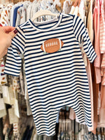 Load image into Gallery viewer, Angel Dear Football Navy L/S Romper
