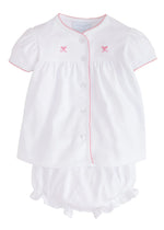 Load image into Gallery viewer, Little English Baby Girl Pinpoint Layette Knit Set - Bow