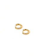 Load image into Gallery viewer, Linny Co Huggie Earrings - Scarlett Hoop Gold 8mm CZ