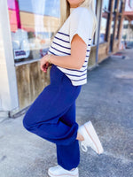 Load image into Gallery viewer, Never Better Navy Knitted High Waisted Joggers