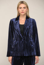 Load image into Gallery viewer, Getting Ready Navy Velvet Blazer