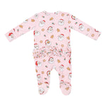 Load image into Gallery viewer, Angel Dear Vintage Santas Pink 2 Way Zipper Footie