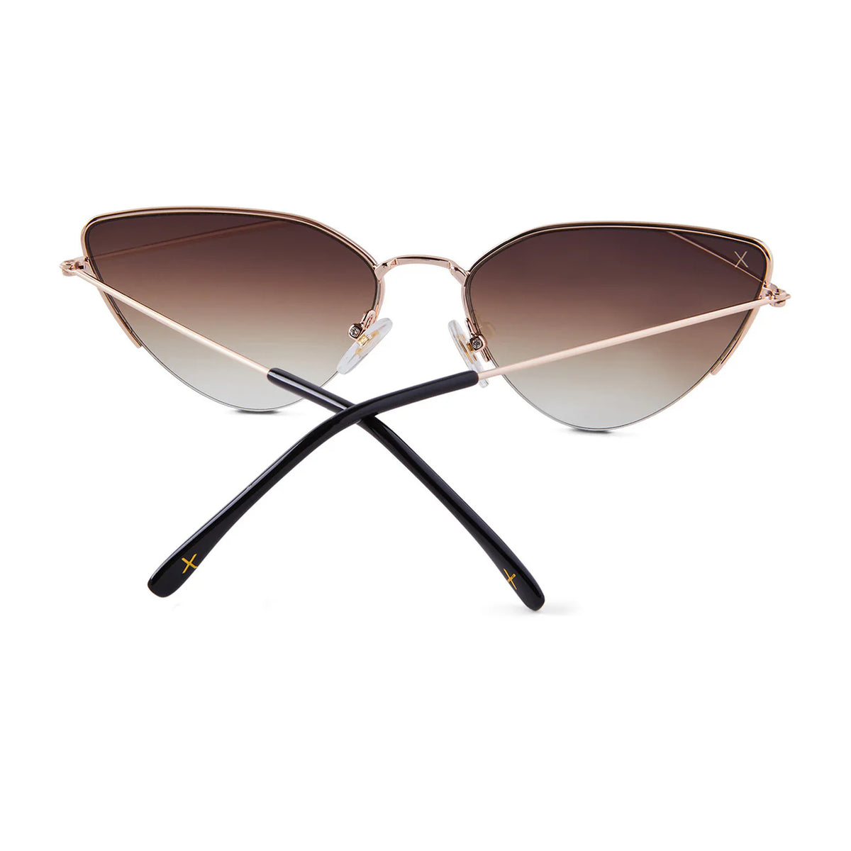 Fairfax Brushed Gold Brown Sharp Gradient DIME Sunglasses 