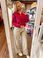 Load image into Gallery viewer, Risk Taker Ivory Wide Leg Windbreaker Pants