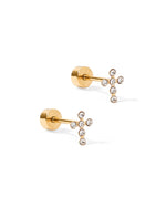 Load image into Gallery viewer, Clara Cross Gold Stud Earrings