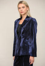 Load image into Gallery viewer, Getting Ready Navy Velvet Blazer