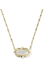 Load image into Gallery viewer, Elisa Mother of Pearl Scallop Frame Gold Pendant Necklace