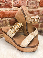 Load image into Gallery viewer, On Vacay Raffia Corkys Wedge