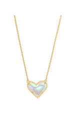 Load image into Gallery viewer, Ari Heart Pendant Necklace Gold Dichroic Glass