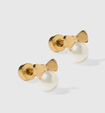 Load image into Gallery viewer, Screwback Stud Earrings - Pearl Bow