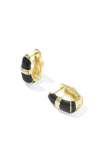 Load image into Gallery viewer, Courtney Gold Enamel Huggie Earrings
