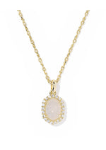 Load image into Gallery viewer, Daphne Crystal Frame Iridescent Drusy Gold Pendant Necklace