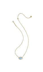 Load image into Gallery viewer, Elisa Sky Blue Scallop Frame Gold Pendant Necklace