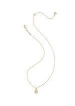 Load image into Gallery viewer, Daphne Crystal Frame Iridescent Drusy Gold Pendant Necklace