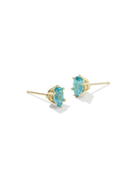 Load image into Gallery viewer, Cailin Aqua Crystal Stud Earrings