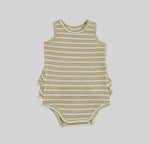 Load image into Gallery viewer, Angel Dear Oxford Tan Stripe Bubble With Ruffles